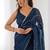blue smooth sitara fabric moti & val sequence designer saree