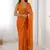 orange smooth sitara fabric moti & val sequence designer saree