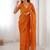 orange smooth sitara fabric moti & val sequence designer saree