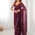 wine smooth sitara fabric moti & val sequence designer saree