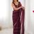 wine smooth sitara fabric moti & val sequence designer saree