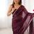 wine smooth sitara fabric moti & val sequence designer saree
