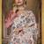 multi color chinon silk blend floral printed ready to wear saree with mirror work border