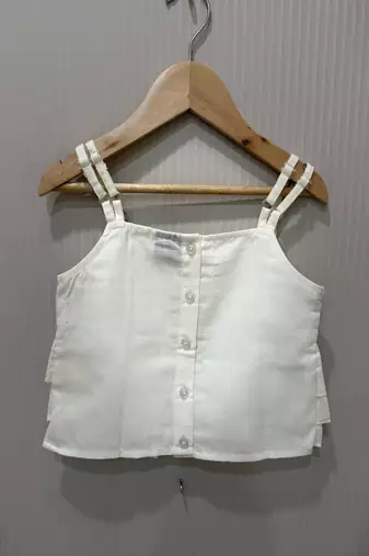 woven sleeveless embellished top with chanderi printed palazzo-white & coral