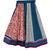 woven sleeveless embroidered top with cotton printed lehenga-red & blue