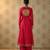 Pink vichitra silk anarkali set