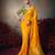 yellow wonderful designer chiniya silk blend saree catalog with heavy embroidered blouse