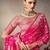 pink wonderful designer chiniya silk blend saree catalog with heavy embroidered blouse