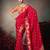 red wonderful designer chiniya silk blend saree catalog with heavy embroidered blouse