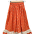 woven cotton sleeveless striped top with printed lehenga-maroon & orange