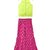 woven chanderi sleeveless solid top with printed sharara-limegreen & pink