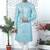 blue computer thread work on art silk sherwani for men 