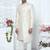 cream computer thread work on art silk sherwani for men 