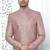 onion pink computer thread work on art silk sherwani for men 