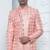 peach computer thread work on art silk sherwani for men 