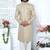 beige computer thread work on art silk sherwani for men 