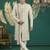cream computer thread work on art silk sherwani for men 