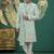 pista green computer thread work on art silk sherwani for men 