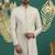 cream computer thread work on art silk sherwani for men 