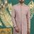 pink computer thread work on art silk sherwani for men 