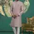 pink computer thread work on art silk sherwani for men 