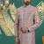 pink computer thread work on art silk sherwani for men 