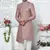 onion pink computer thread work on art silk sherwani for men 