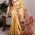 Art silk golden saree with contrast pallu