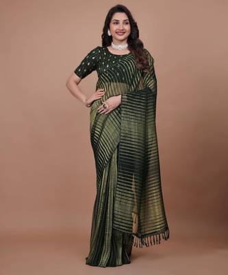Dark green georgette leheriya saree 1