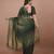 Dark green georgette leheriya saree