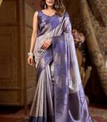 purple gobuni prijam kota silk blend saree – 6 pc elegant set