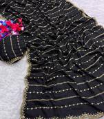Star Georgette Black Color Sequence Work Saree With Blouse For Women's