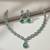Emerald grace halo necklace set