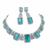 Zaveri pearls silver-plated sea green stone-studded jewellery set