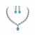 Emerald grace halo necklace set