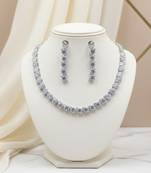 Rhodium-plated jewellery set