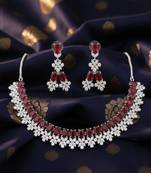 Ruby floral elegance jewelry set