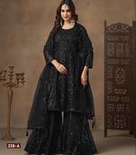Black embroidered Sharara suit