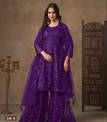 Purple embroidered Sharara suit