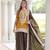 Mustard Silk Embroidered Kurta Sharara set