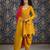 Mustard yellow dhoti set pink dupatta