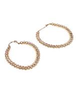 Astonish oval shape pearl brown kundan stone antique gold plated set of 2 anklet(payal) for women