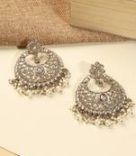 Lovely chandelier shape brown kundan stone antique gold plated chandelier earring for women