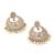 Lovely chandelier shape brown kundan stone antique gold plated chandelier earring for women