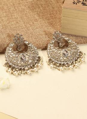 Lovely chandelier shape brown kundan stone antique gold plated chandelier earring for women 3