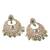 Stylish chandelier shape green kundan stone antique gold plated chandelier earring for women