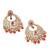 Superb chandelier shape red kundan stone antique gold plated chandelier earring for women