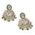 Lavish chandelier & circle shape green kundan stone antique gold plated chandelier earring for women