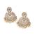 Chandelier and mother of pearl brown kundan stone antique gold plated chandelier earring for women