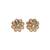 Smooth flower design brown kundan stone antique gold plated stud earring for women